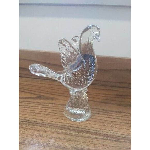 Murano Art Glass Dove Bird On Pinecone Vtg Controlled Bubbles Figure Sculpture - Picture 4 of 5